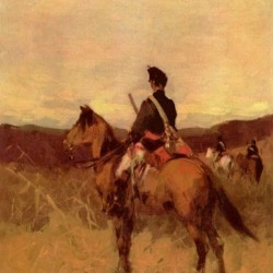 Red Husar on horseback